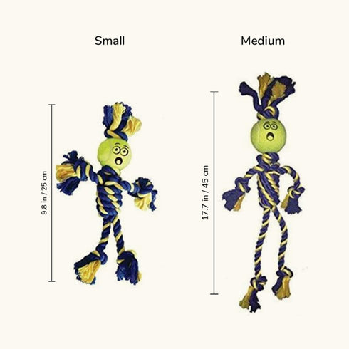 Petsports Braided Rope Rasta Man with Tennis Ball Dog Toy